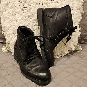 Propet Black Ankle Boots Lace-Up Leather